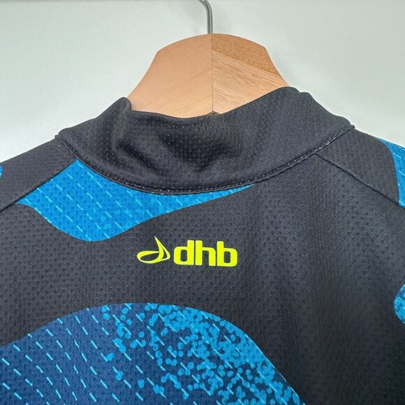 Dhb Mens Blue Camo Short Sleeve Cycling Jersey Polyester Lightweight Breathable - Picture 6 of 8